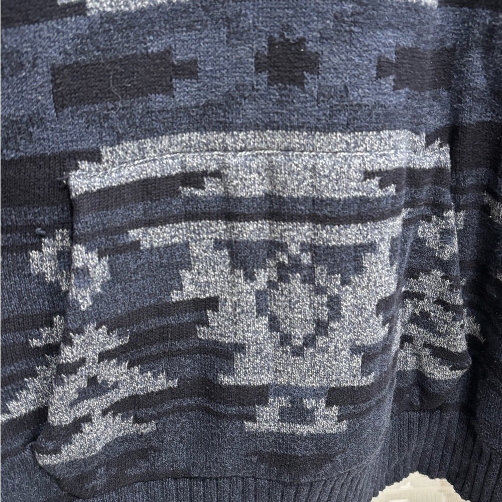 American Eagle Outfitters Black Label Hooded Sweater, Aztec, Pocket, XL - Picture 3 of 5